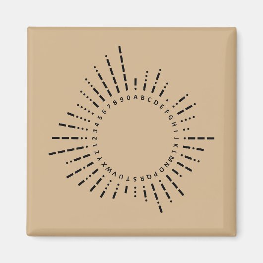 Aimant Alphabet Morse – Design Sépia Vintage (Devant)