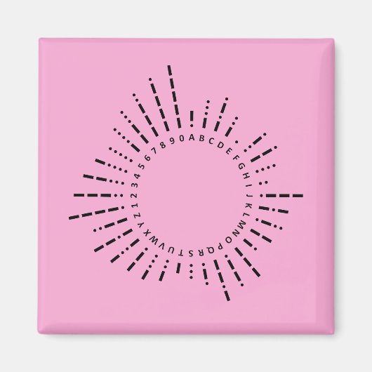 Aimant Alphabet Morse – Édition Rose STEM (Devant)