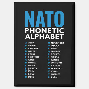 Aimant Alphabet phonétique de l'OTAN ALFA BRAVO CHARLIE