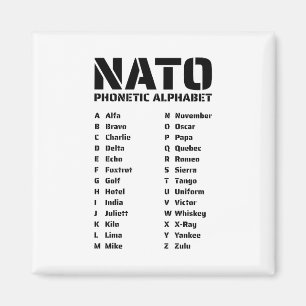 Aimant Alphabet phonétique de l'OTAN - Cadeau aéronautiqu