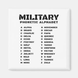 Aimant Alphabet phonétique pour l'armée