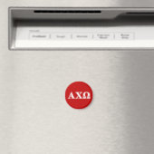 Aimant Alphi Chi Omega White and Red Letters (In Situ (Lave-vaisselle))