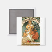 Aimant Alphonse (Alfons) Mucha Chocolat Idéal (Recto/Verso)