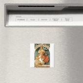 Aimant Alphonse (Alfons) Mucha Chocolat Idéal (In Situ (Lave-vaisselle))