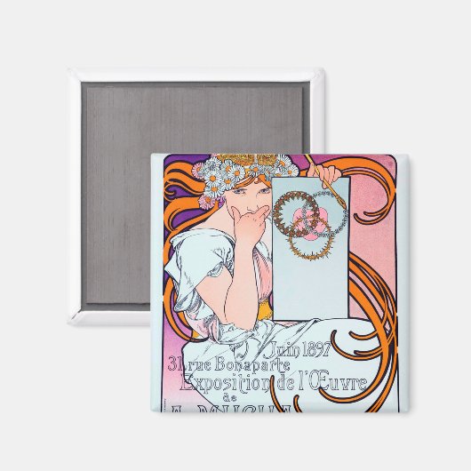 Aimant Alphonse Mucha (Recto/Verso)