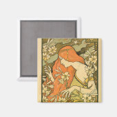 Aimant Alphonse Mucha Art Déco (Recto/Verso)