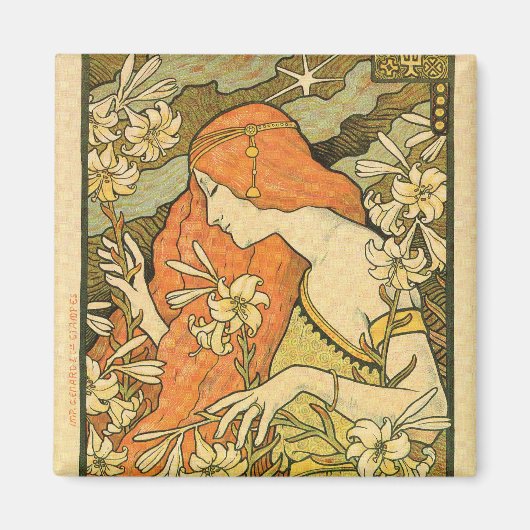Aimant Alphonse Mucha Art Déco (Devant)