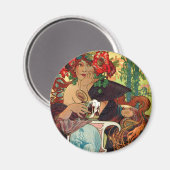 Aimant Alphonse Mucha Bieres De La Meuse (Recto/Verso)