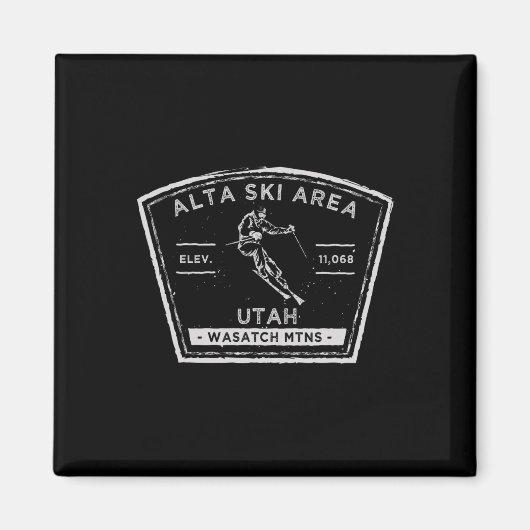 Aimant Alta Utah Ski sur neige (Devant)
