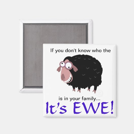 Aimant Amande de mouton noir (Recto/Verso)