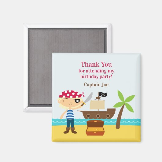 Aimant Amande de pirate Merci (Recto/Verso)