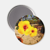 Aimant Amande d'hibiscus jaune (Recto/Verso)