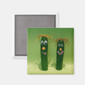 Aimant Amant Carré Concombre Drôle (Recto/Verso)