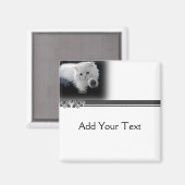 Aimant Amant de chat perse blanc drôle (Recto/Verso)