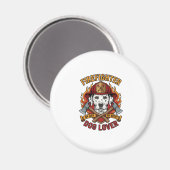 Aimant Amant de chien pompier Dalmatien Casque de pompier (Recto/Verso)