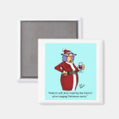 Aimant Amant de vin de Noël amusant (Recto/Verso)