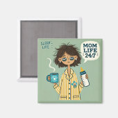 Aimant Amant Mère Drôle - "Maman Vie 24/7" - Maman Épuisé (Recto/Verso)