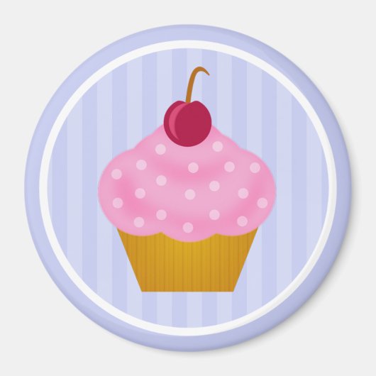 Aimant Amante à cerise Kawaii Cupcake (Devant)
