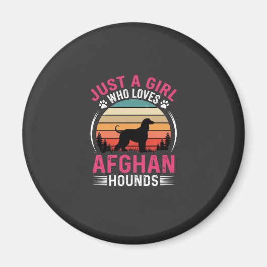 Aimant Amants de Lévriers Afghans Coucher de Soleil Rétro (Devant)