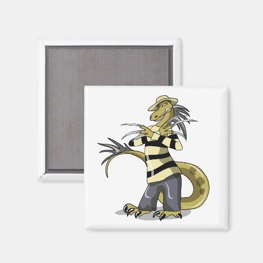 Aimant Amargasaurus Pose Comme Freddy Krueger. (Recto/Verso)