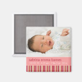 Aimant Amaryllis Stripes ・ Faire-part bébé (Recto/Verso)