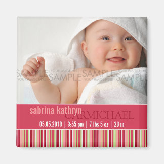 Aimant Amaryllis Stripes ・ Faire-part bébé