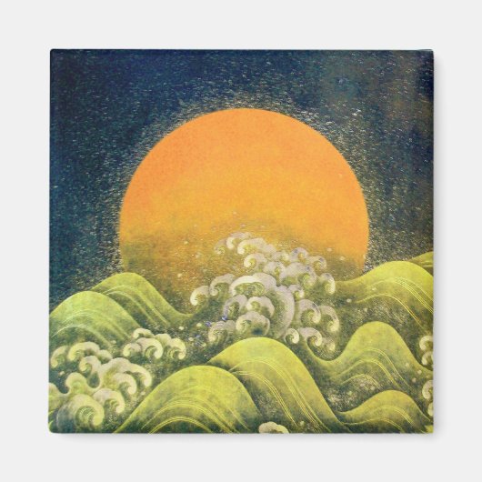 Aimant AMATÉRASU, GODDESS SOLEIL, vert jaune noir (Devant)