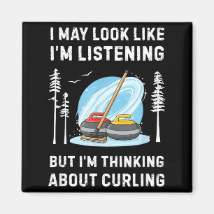 Aimant Amateur de curling drôle Je peux avoir l'air d'éco