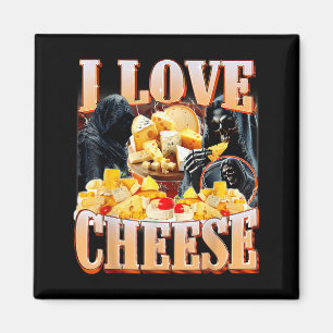 Aimant Amateur de fromage drôle squelette mème humour hom