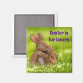 Aimant Amateurs de lapin de Pâques (Recto/Verso)