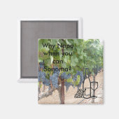 Aimant Amateurs de vin de la vallée de Sonoma (Recto/Verso)
