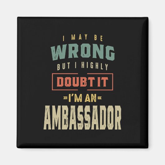 Aimant Ambassadrice Job Title Cadeau (Devant)