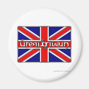 Aimant Ambigram de la "Grande-Bretagne" sur un drapeau