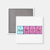 Aimant Ambrose l'aimant de nom de table périodique (Recto/Verso)