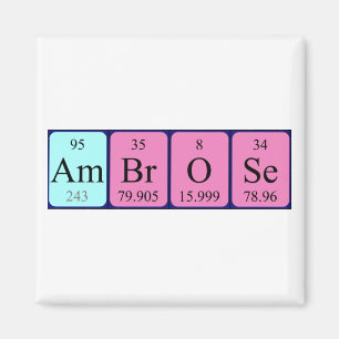 Aimant Ambrose l'aimant de nom de table périodique