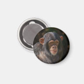Aimant Âme joueuse – Gros plan sur un bébé chimpanzé (Recto/Verso)