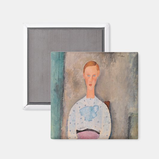 Aimant Amedeo Modigliani - Une fille avec une blouse Polk (Recto/Verso)