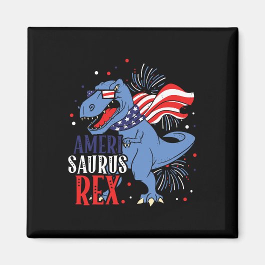 Aimant Ameri Saurus Rex 4 juillet Dinosaure Indépendance (Devant)