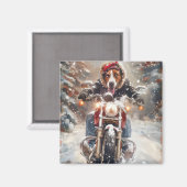 Aimant Américain Anglais Foxhound équitation vélo Noël (Recto/Verso)