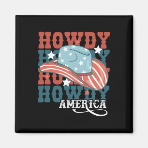 Aimant Américain Howdy Occidental Cowgirl Cowboy Rodeo 4