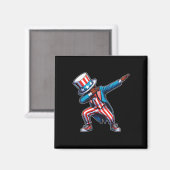 Aimant American African Dabbing Boy 4 juillet (Recto/Verso)