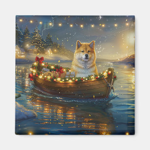 Aimant American Akita Christmas Festive Voyage
