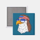 Aimant American Bald Eagle Mullet 4th Of July Funny Usa  (Recto/Verso)
