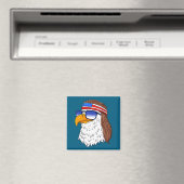 Aimant American Bald Eagle Mullet 4th Of July Funny Usa  (In Situ (Lave-vaisselle))