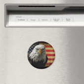 Aimant American Bald Eagle on Grunge Flag (In Situ (Lave-vaisselle))
