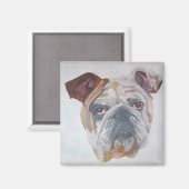 Aimant American Bulldog Artistic Pet Portrait (Recto/Verso)