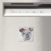Aimant American Bulldog Artistic Pet Portrait (In Situ (Lave-vaisselle))