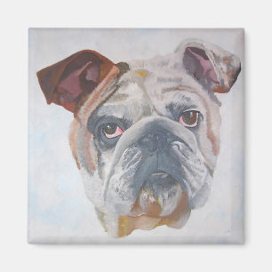 Aimant American Bulldog Artistic Pet Portrait