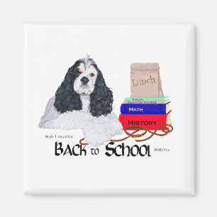 Aimant American Cocker Spaniel Retour à l'école