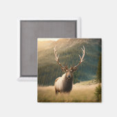 Aimant American Elk's Wildlife : Moose, Deer, Bull Cervus (Recto/Verso)